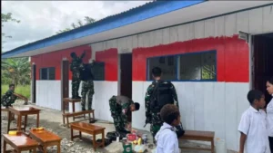 TNI Perkuat Program Papua Pintar melalui Renovasi Sekolah di Wilayah Pedalaman